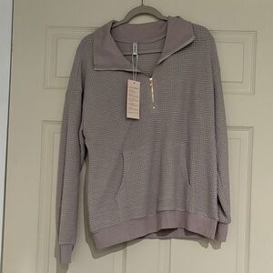 Women’s Quarter-Zip Waffle Knit Pullover